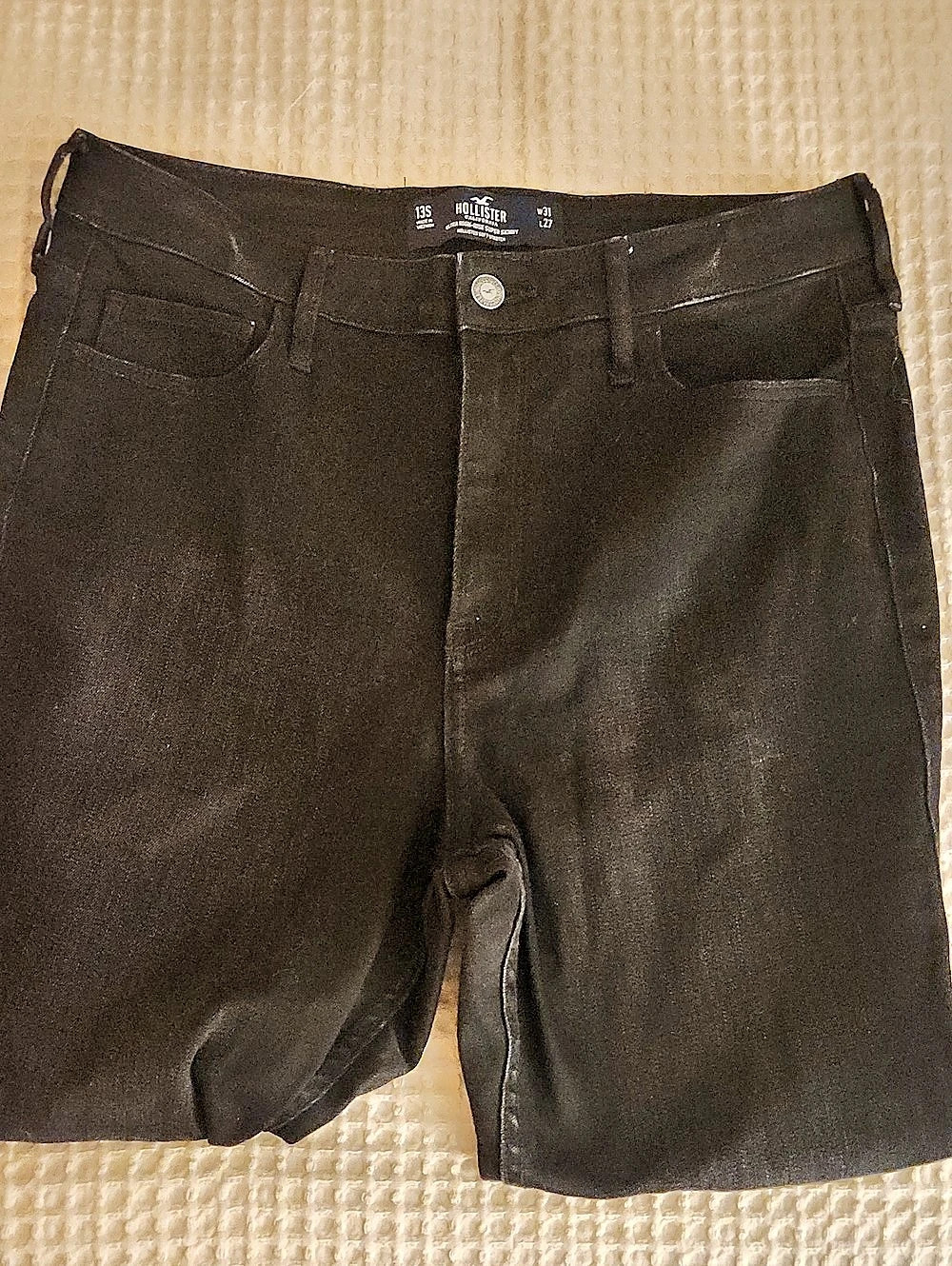 Hollister High-Rise Super Skinny Distressed Jeans Black Size 13 Short